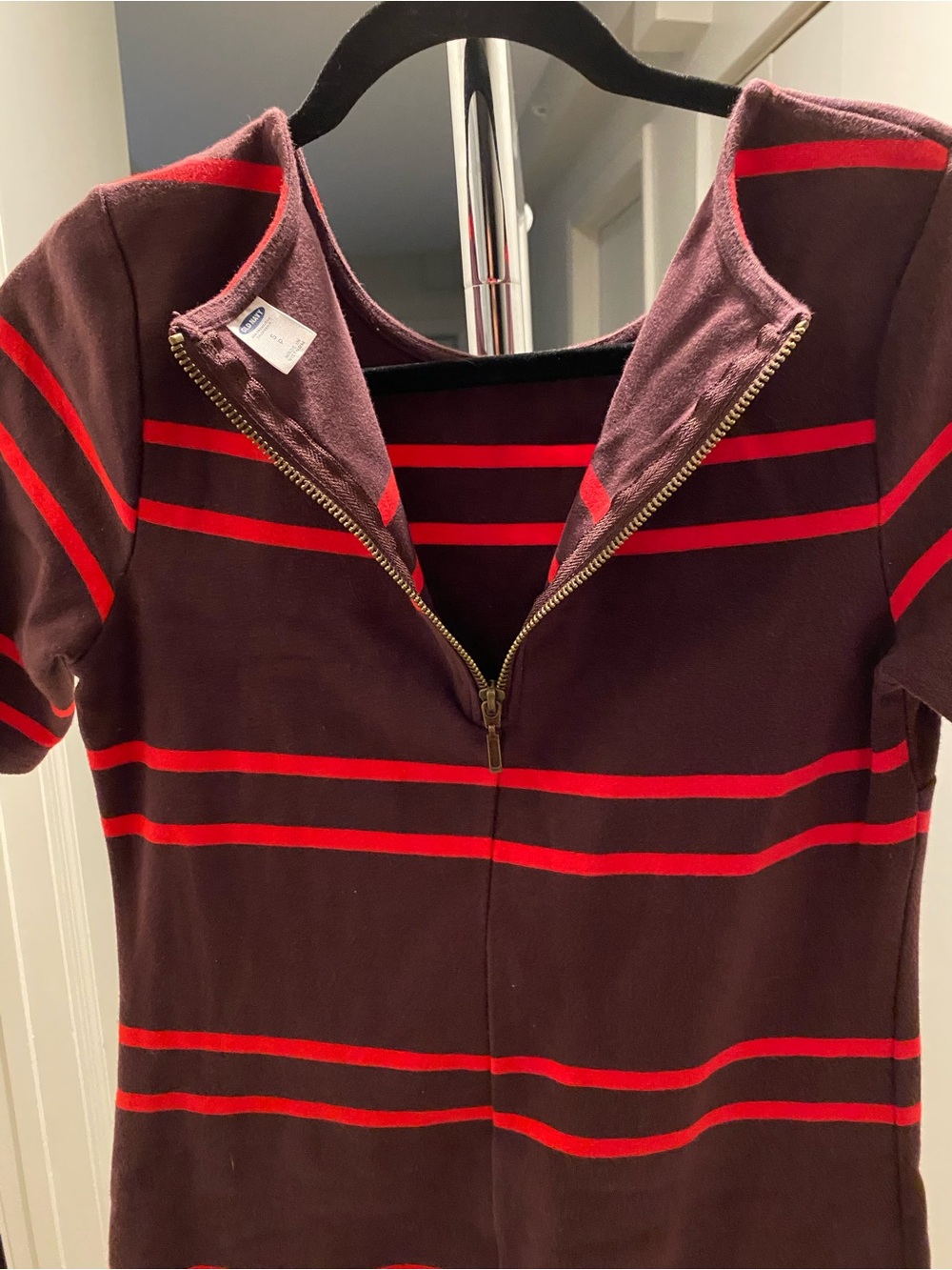 Old Navy Striped Midi Knit Dress in Red and Dark Brown - Picture 7 of 11